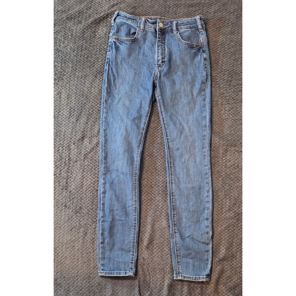 Pilcro and the Letterpress High Rise Skinny Jeans Blue Seam Back Denim Size 27